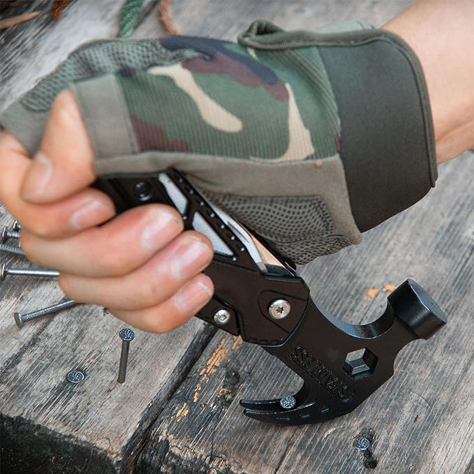 Portable MultiTool With Hammer, Screwdrivers, Nail Puller
