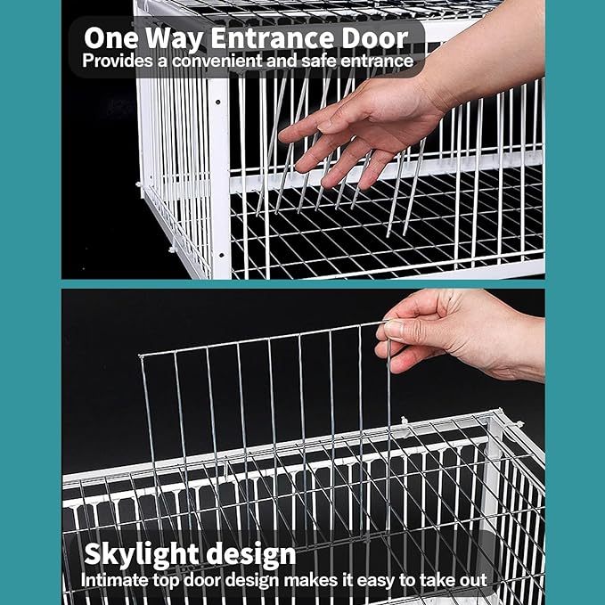 🔥Auto Trap Humane Bird Cage-Entry Only, No Exit, With Base