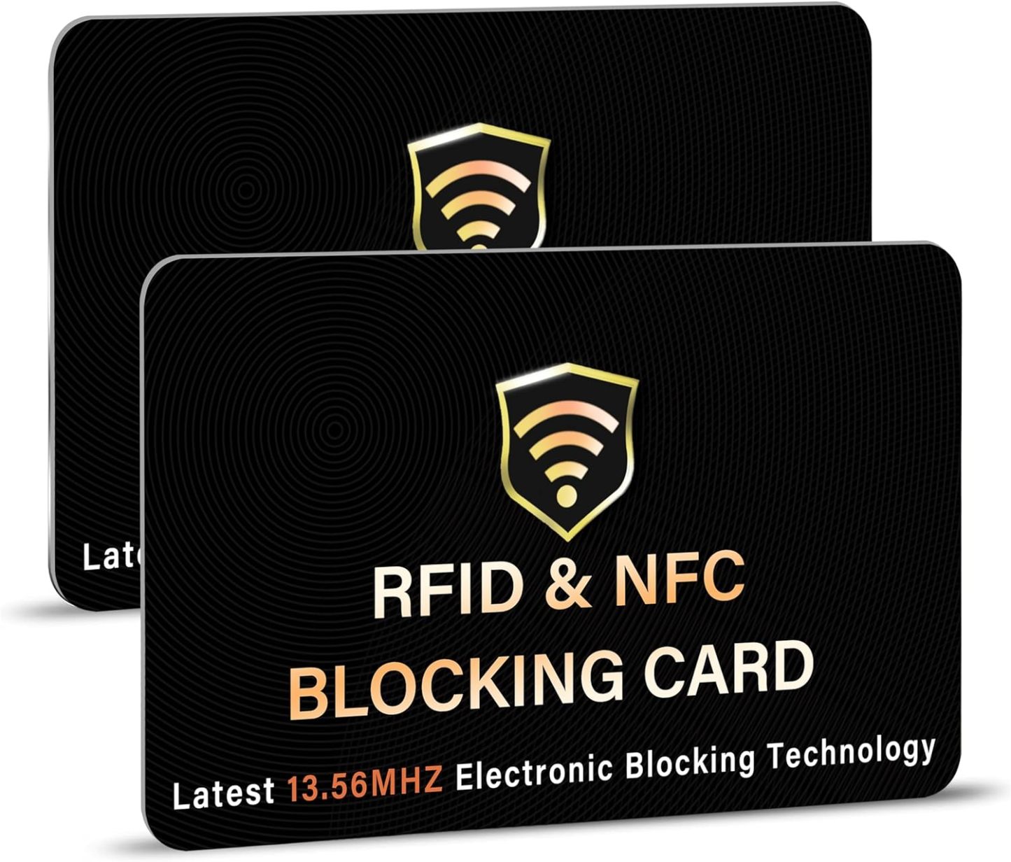 RFID Blocking Card, One Card Protects Entire Wallet Purse, NFC Contactless Bank Debit Credit Card Protector ID ATM Guard Card Blocker–(Black)