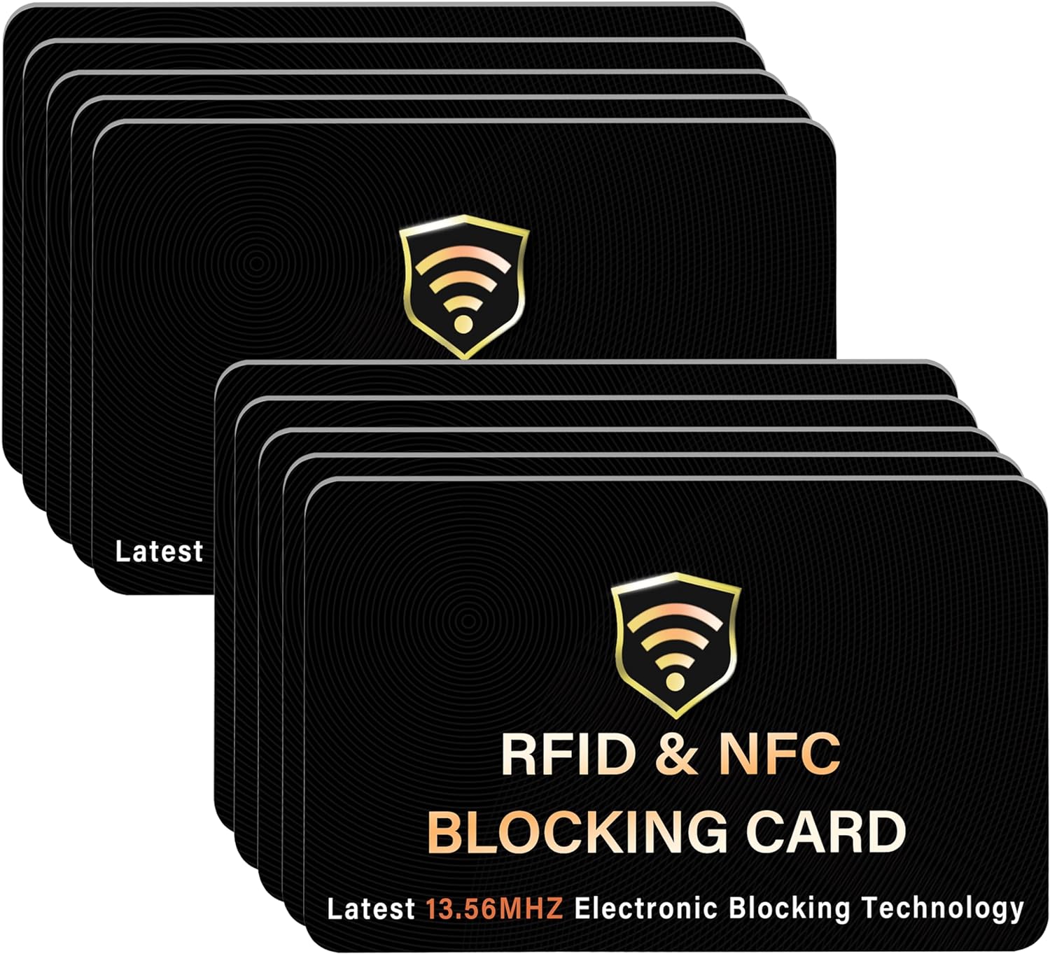 RFID Blocking Card, One Card Protects Entire Wallet Purse, NFC Contactless Bank Debit Credit Card Protector ID ATM Guard Card Blocker–(Black)