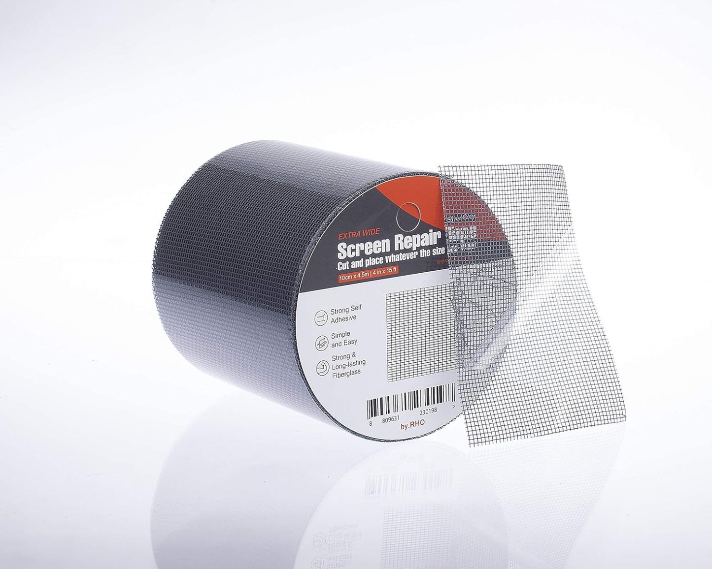 by.RHO Window Screen Repair Kit Tape (Black, 2" x 15FT) for Window Screen and Screen Door Tears Holes 3-Layer Strong Adhesive & Waterproof Tape Fiberglass Covering mesh