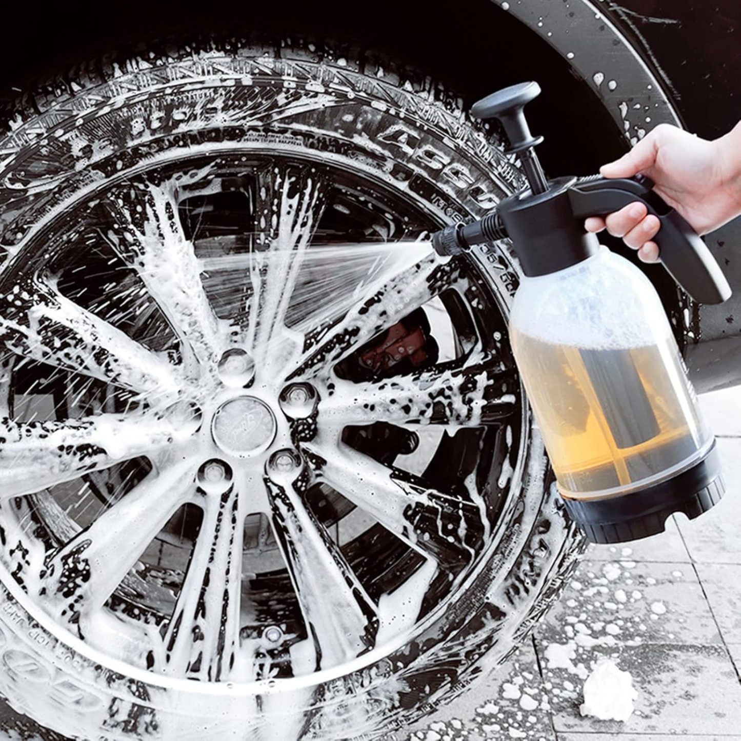 High Pressure Car Wash Sprayer, Hand Pressure Snow Foam Sprayer, Pressure Foam Sprayer, for Watering Plant, Pets Showering, 2L