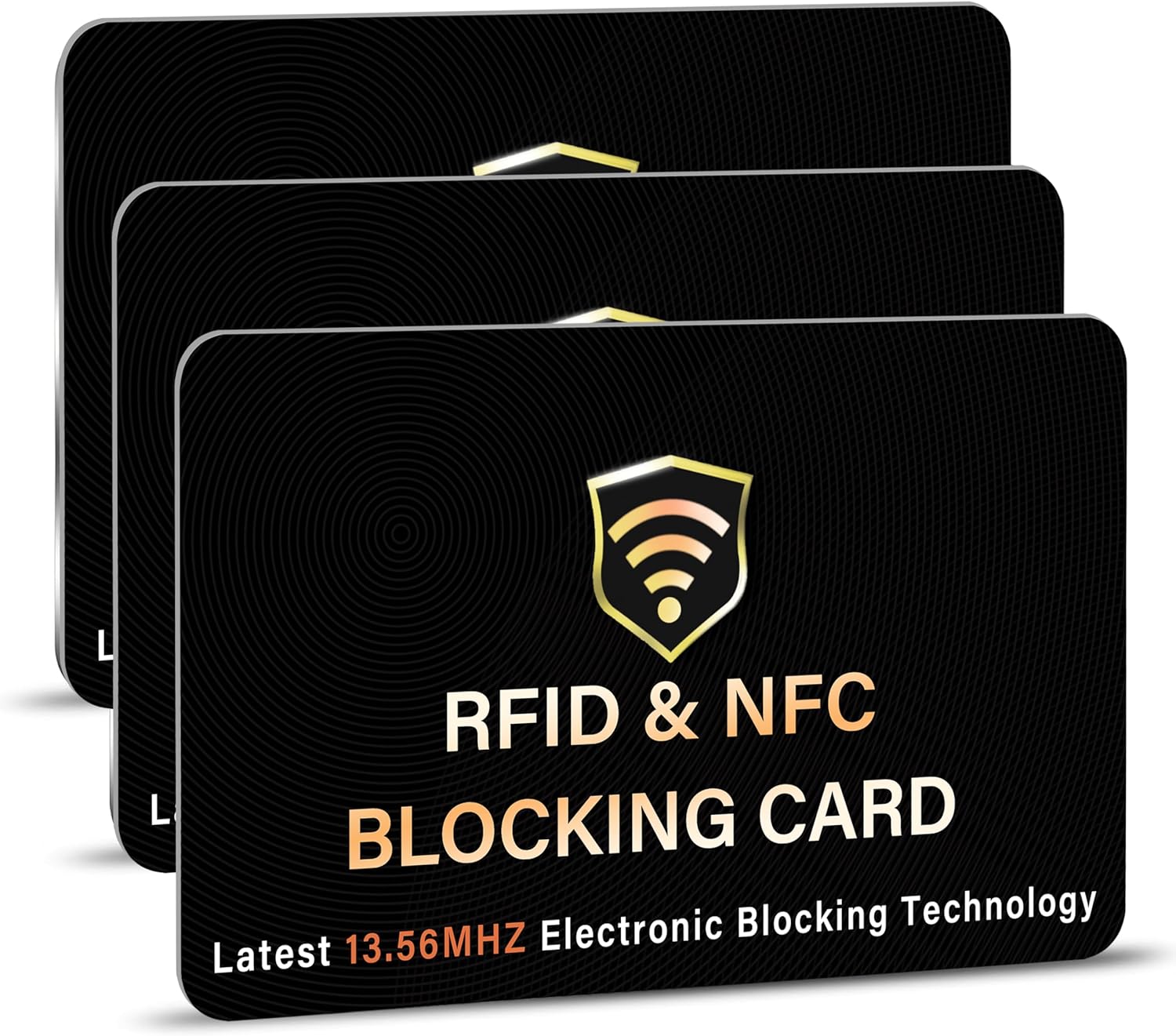 RFID Blocking Card, One Card Protects Entire Wallet Purse, NFC Contactless Bank Debit Credit Card Protector ID ATM Guard Card Blocker–(Black)