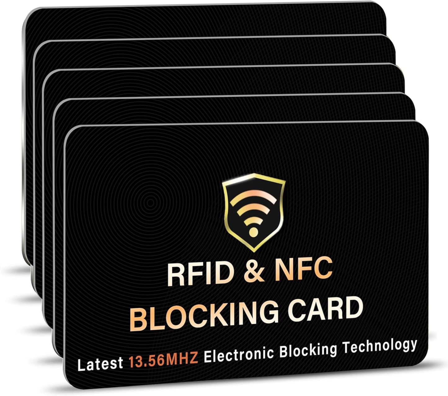 RFID Blocking Card, One Card Protects Entire Wallet Purse, NFC Contactless Bank Debit Credit Card Protector ID ATM Guard Card Blocker–(Black)