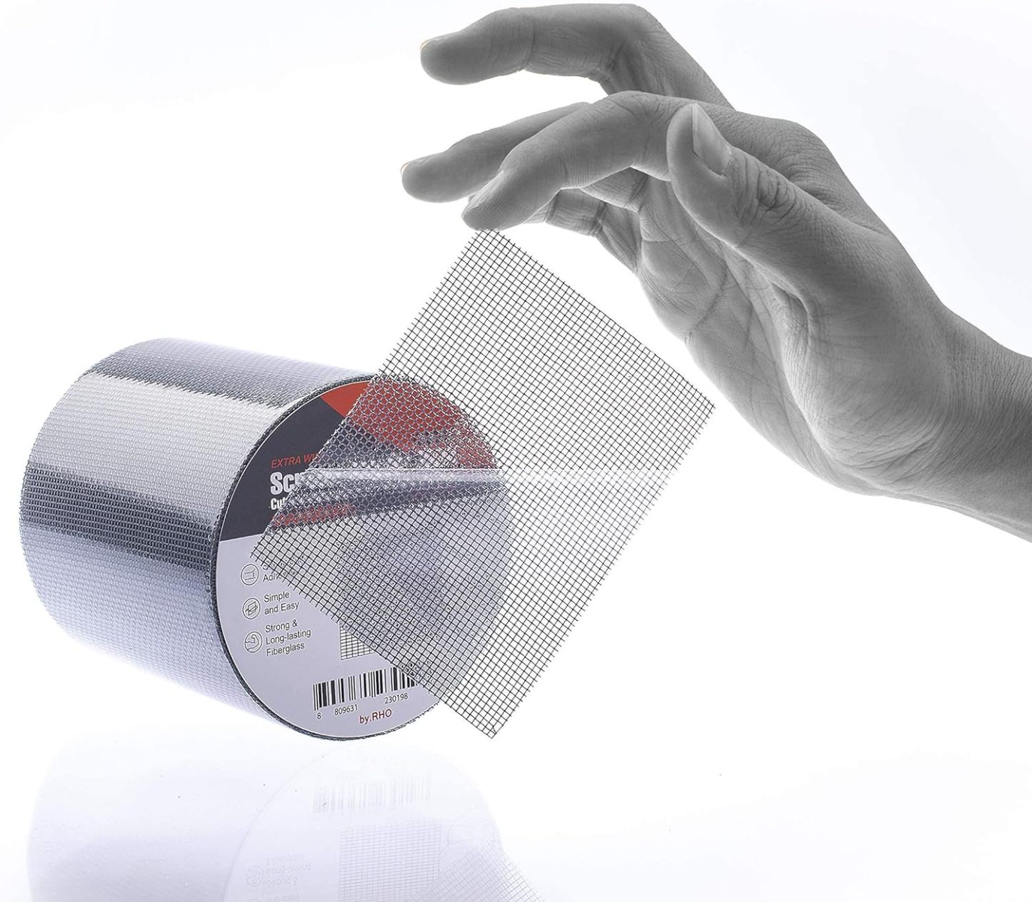 by.RHO Window Screen Repair Kit Tape (Black, 2" x 15FT) for Window Screen and Screen Door Tears Holes 3-Layer Strong Adhesive & Waterproof Tape Fiberglass Covering mesh