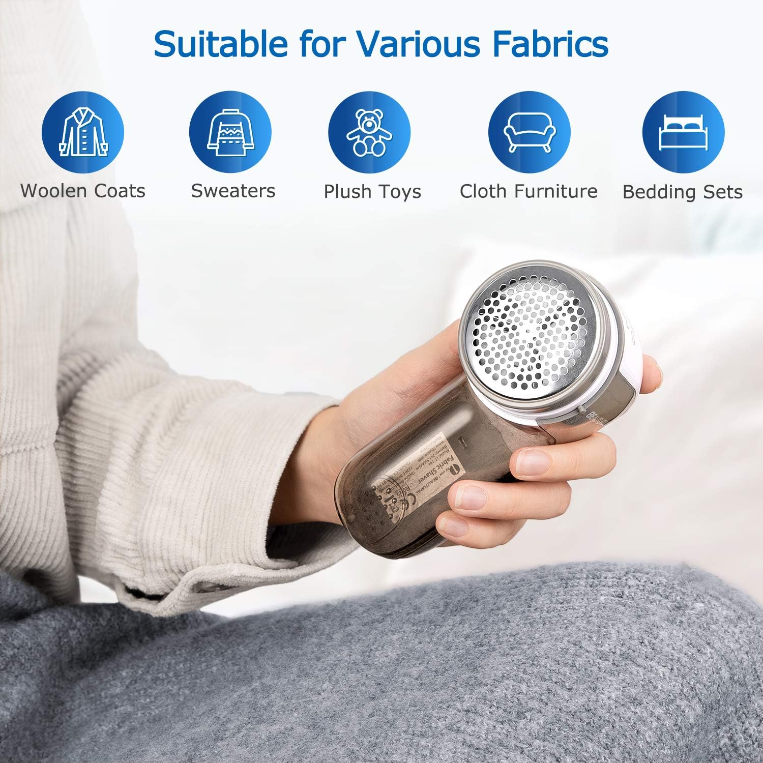 Fabric shaver, electric hair remover, hair remover for clothing and furniture, sweater shaver and pilling remover, hair remover effectively removes pilling, fuzz, lint from sofa