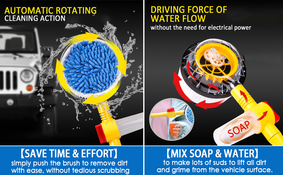 car wash brush with soap dispenser spining car wash brush rotary car wash mop