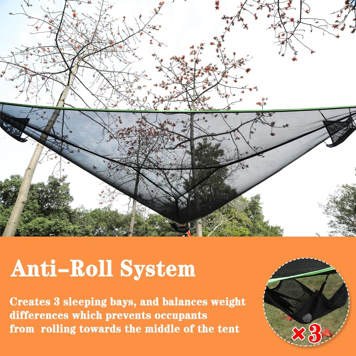 MULTI-PERSON HAMMOCK- PATENTED 3 POINT DESIGN