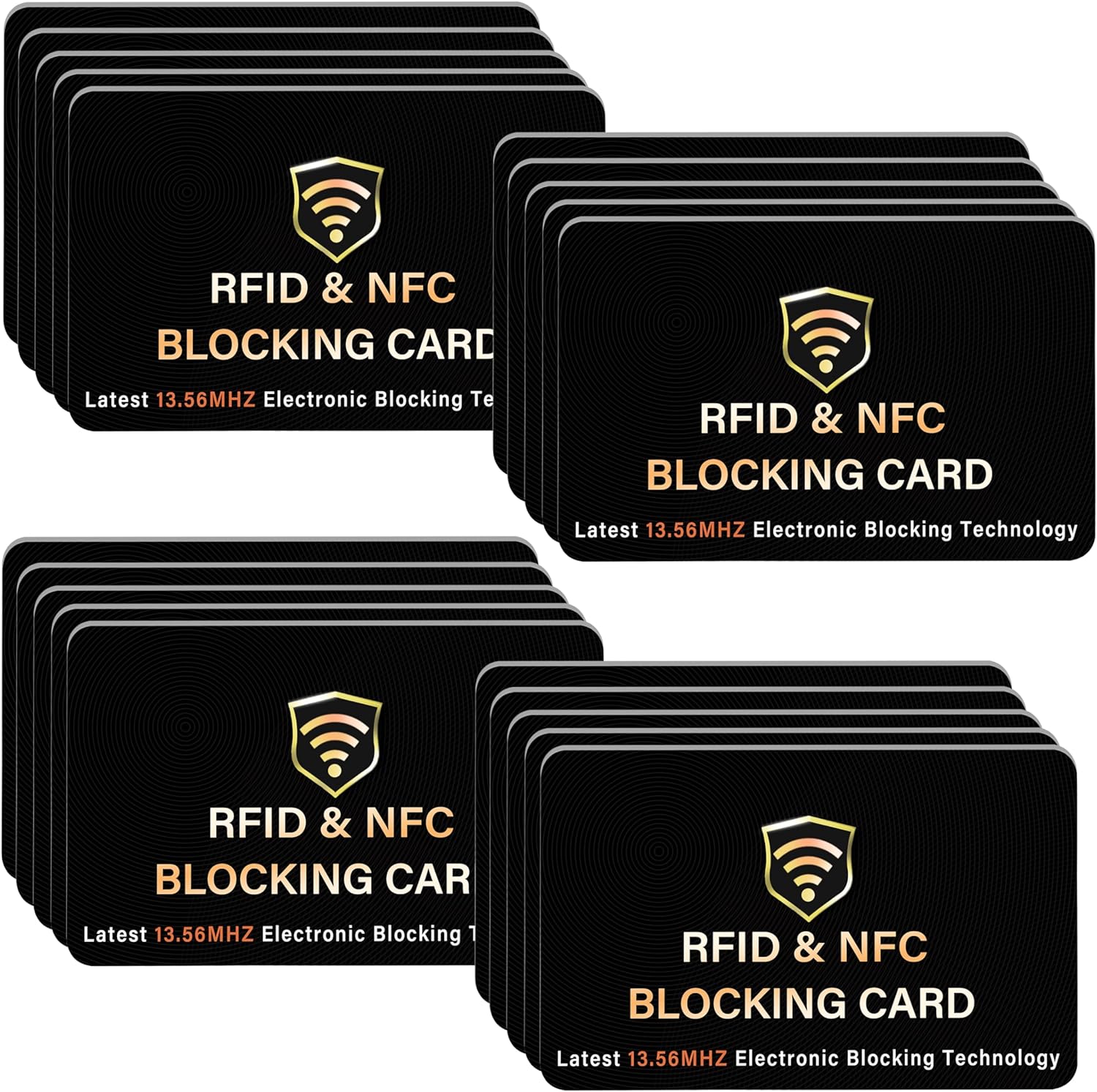 RFID Blocking Card, One Card Protects Entire Wallet Purse, NFC Contactless Bank Debit Credit Card Protector ID ATM Guard Card Blocker–(Black)