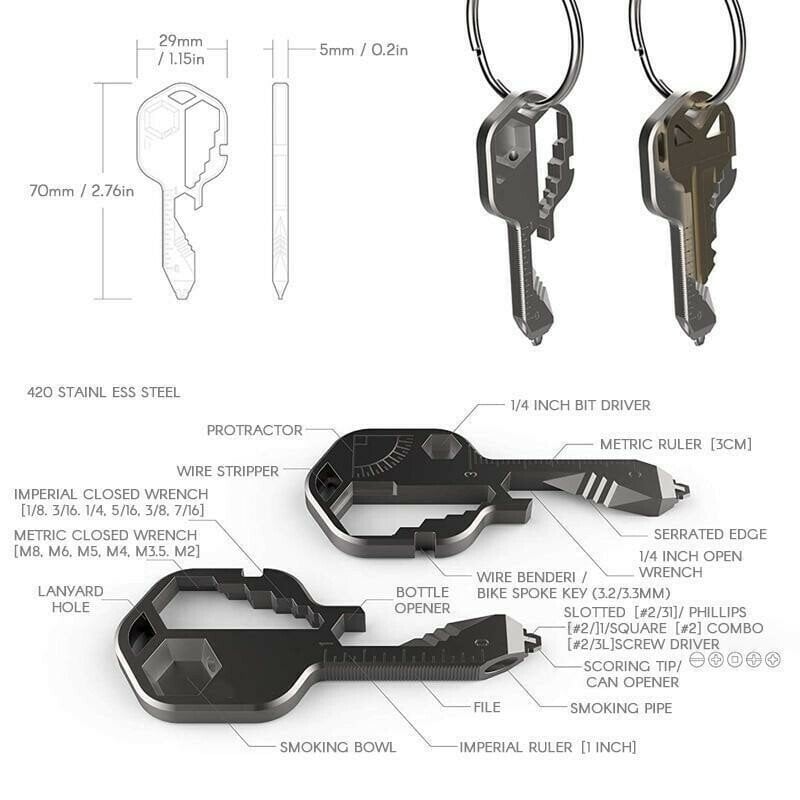 (🔥Summer Promotions🔥-30% OFF) 24 in 1 Key shaped pocket tool(BUY 2 GET 1 FREE NOW)