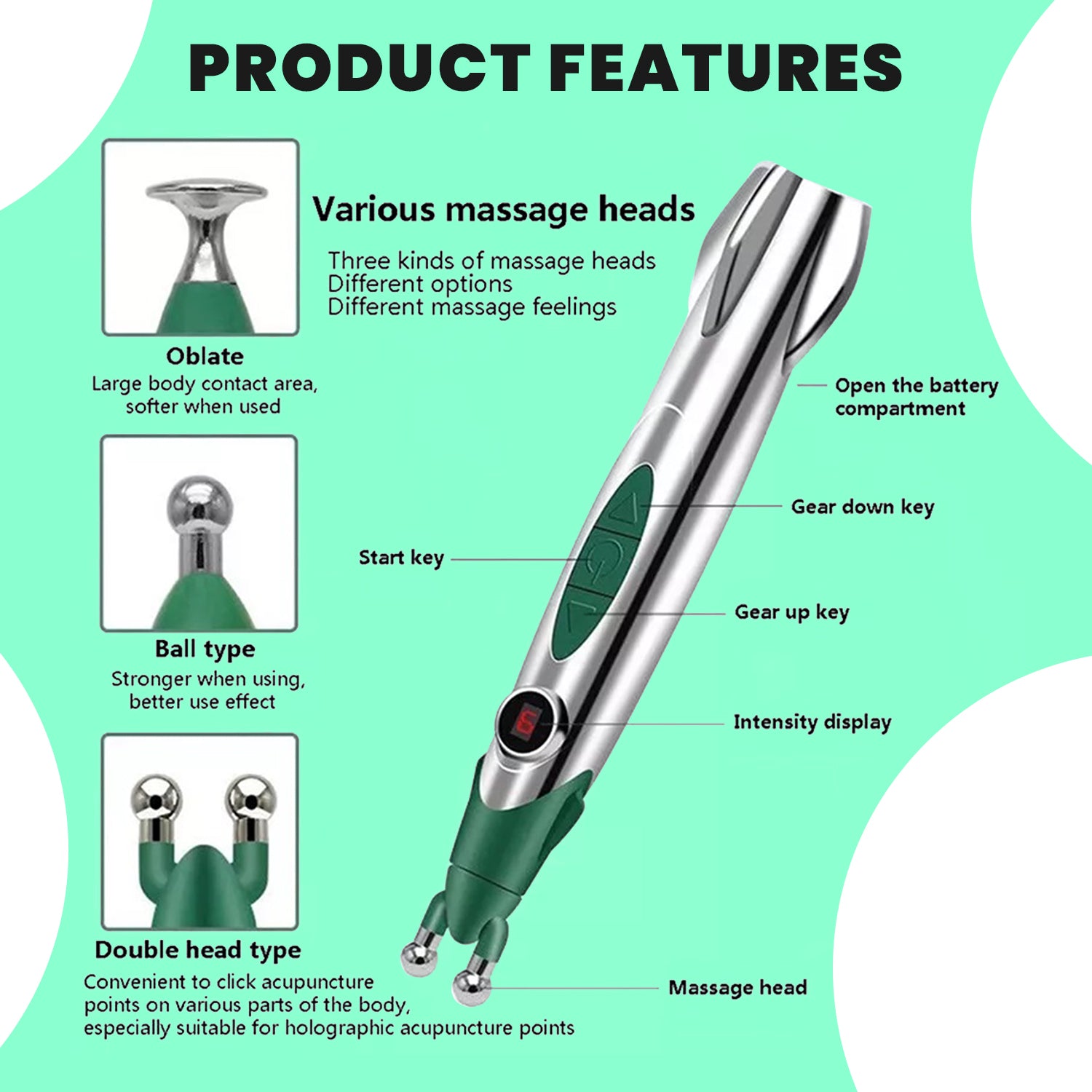 Pain Relief Pen - Acupuncture Pen Muscle Circulation Massage Meridian Body Massager Pain Relief