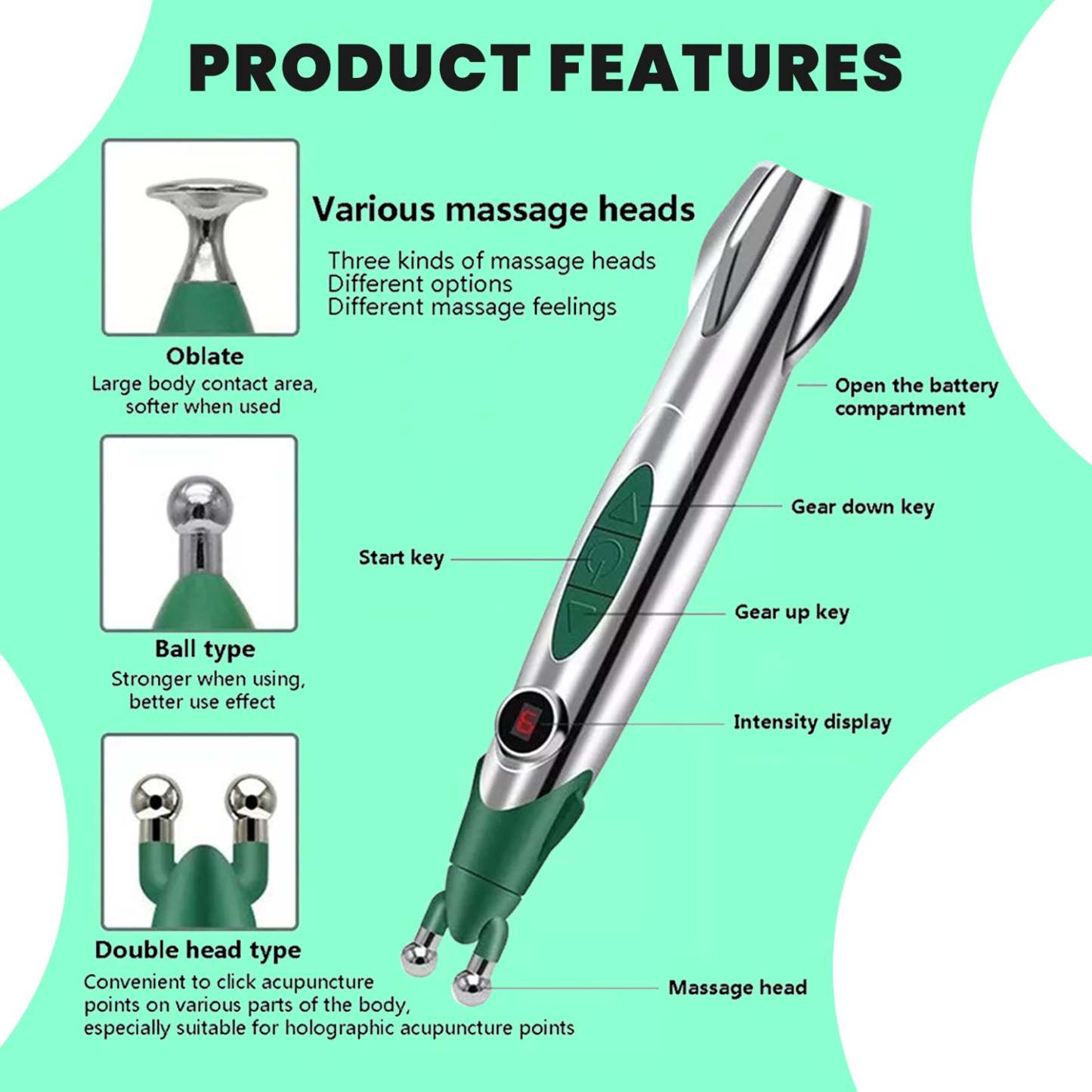 Pain Relief Pen - Acupuncture Pen Muscle Circulation Massage Meridian Body Massager Pain Relief