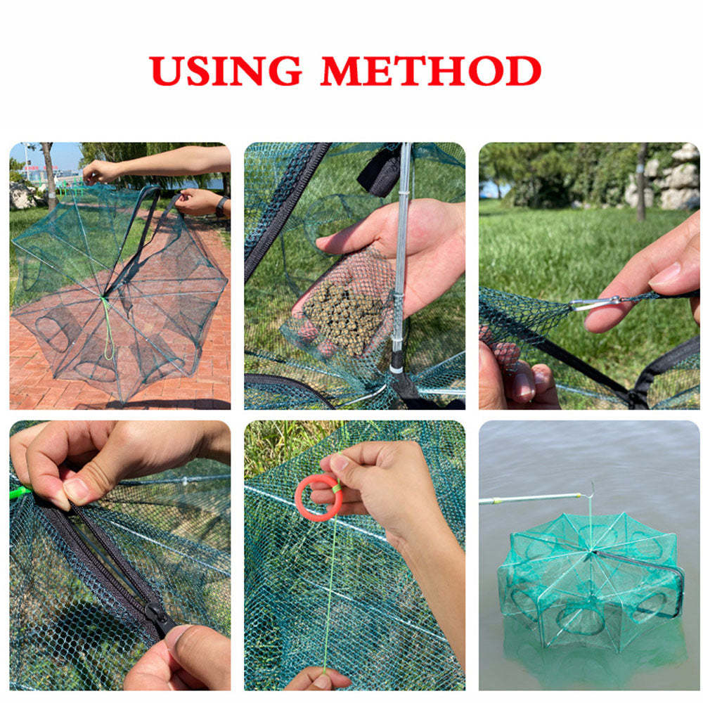 Auto-Foldable Strengthened Fishing Trap Net