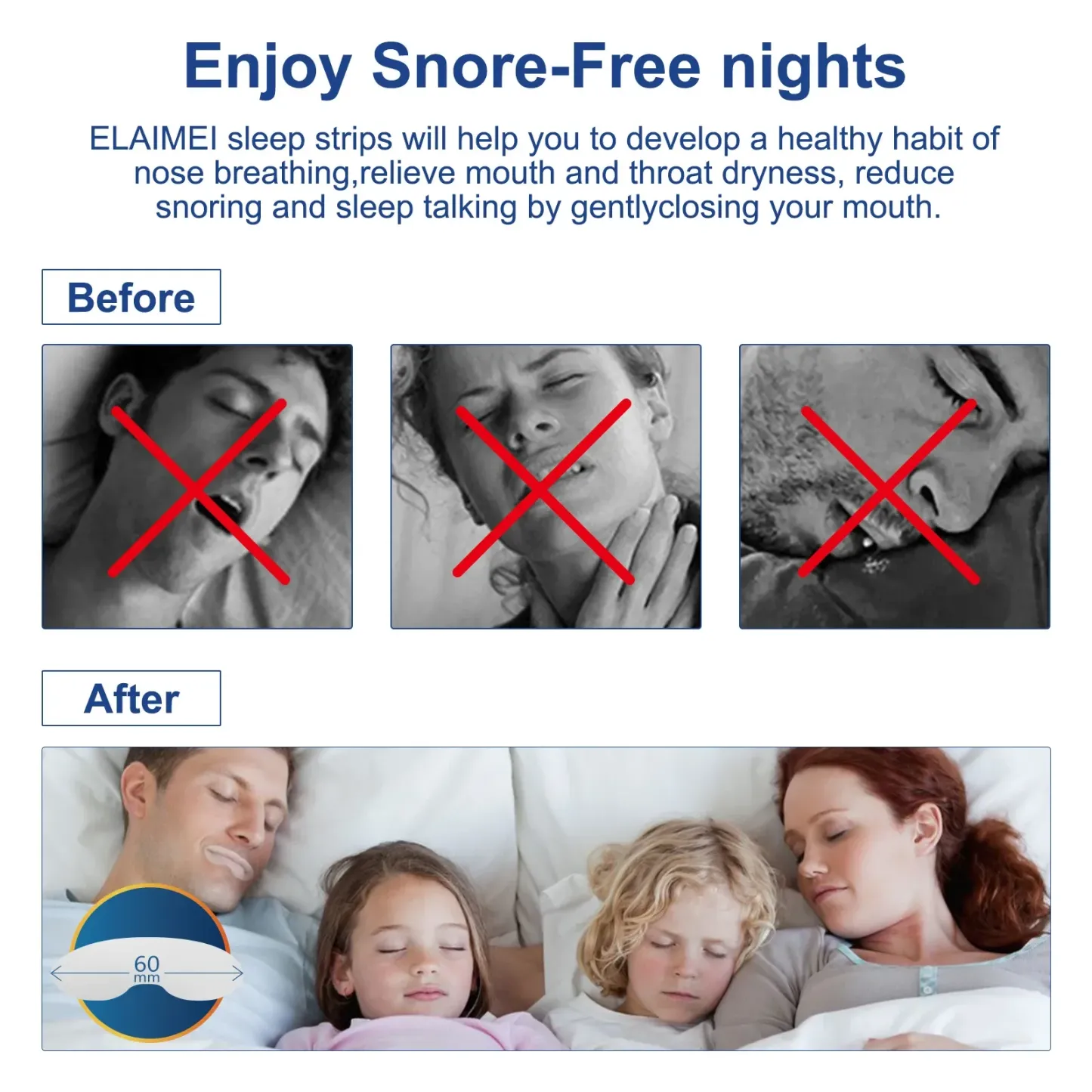 90 Pcs Mouth Tape Sleep Strip for Anti-snoring Mouth Breathing Tape To Improve Sleep Mouth Stickers for Snoring Lip Patch