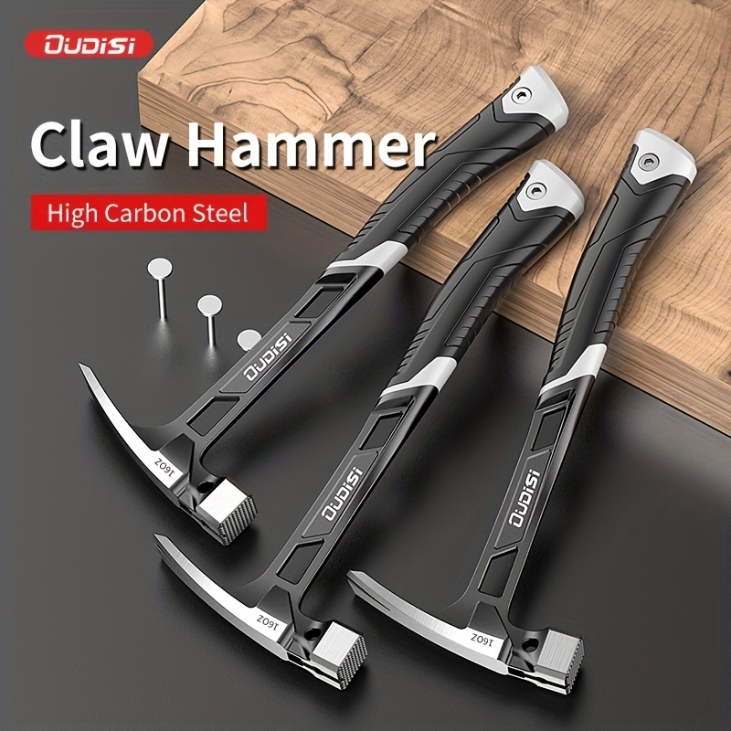 1pc Claw Hammer, Professional Woodworking Joinery Home Carpentry Hand Hammer, Integrated Seismic Handle, Nail Hammer, Non-Slip Multifunctional Handle Hammer