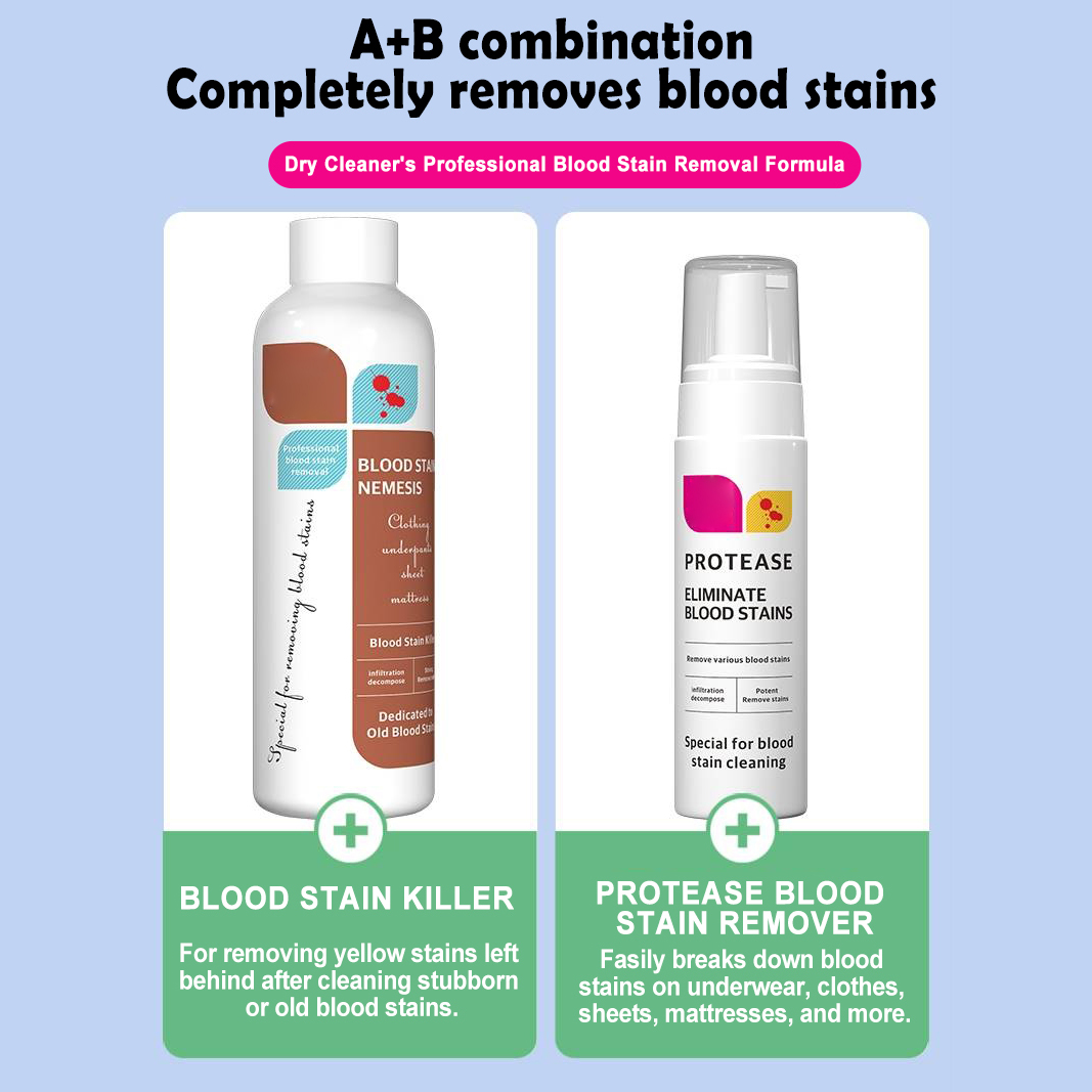 🚨Emergency Blood Stain Remover Spray 🚨 - Easily Removes New and Old Blood Stains, No Odor, No Residue, Suitable for Most Blood Stains! 🩸✨