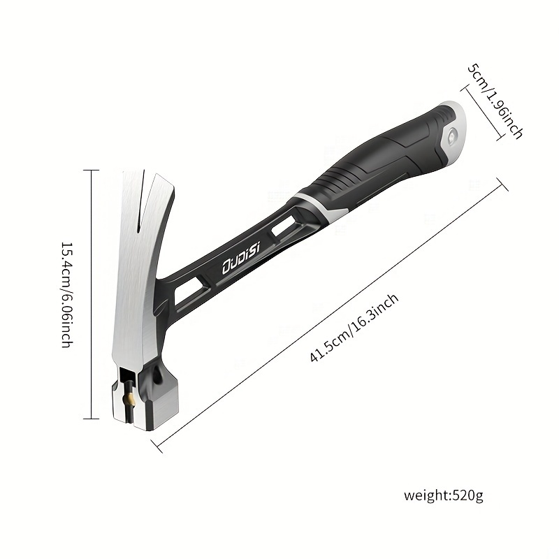 1pc Claw Hammer, Professional Woodworking Joinery Home Carpentry Hand Hammer, Integrated Seismic Handle, Nail Hammer, Non-Slip Multifunctional Handle Hammer