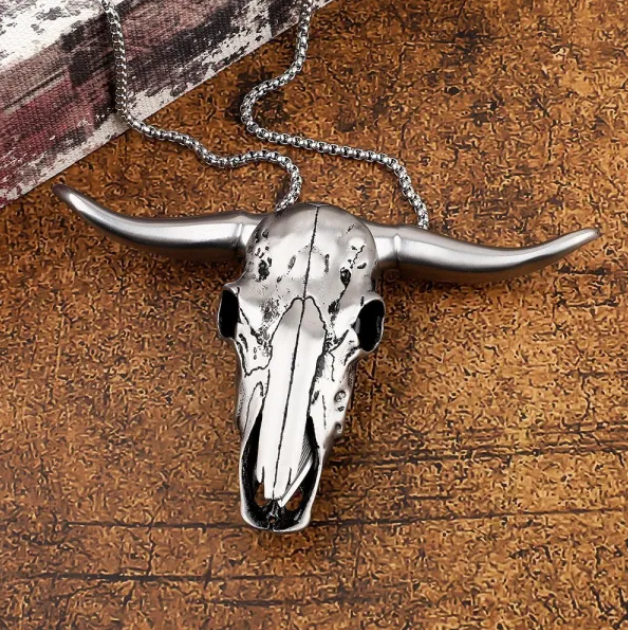 🔥2025 Best Selling Bull Strike Concealed Blade With Self-Defense Mechanism Necklace