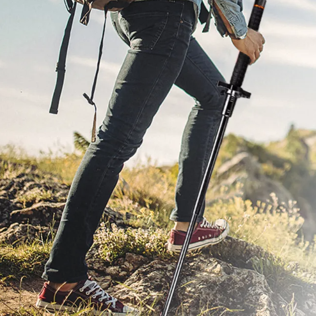 Portable telescopic trekking pole