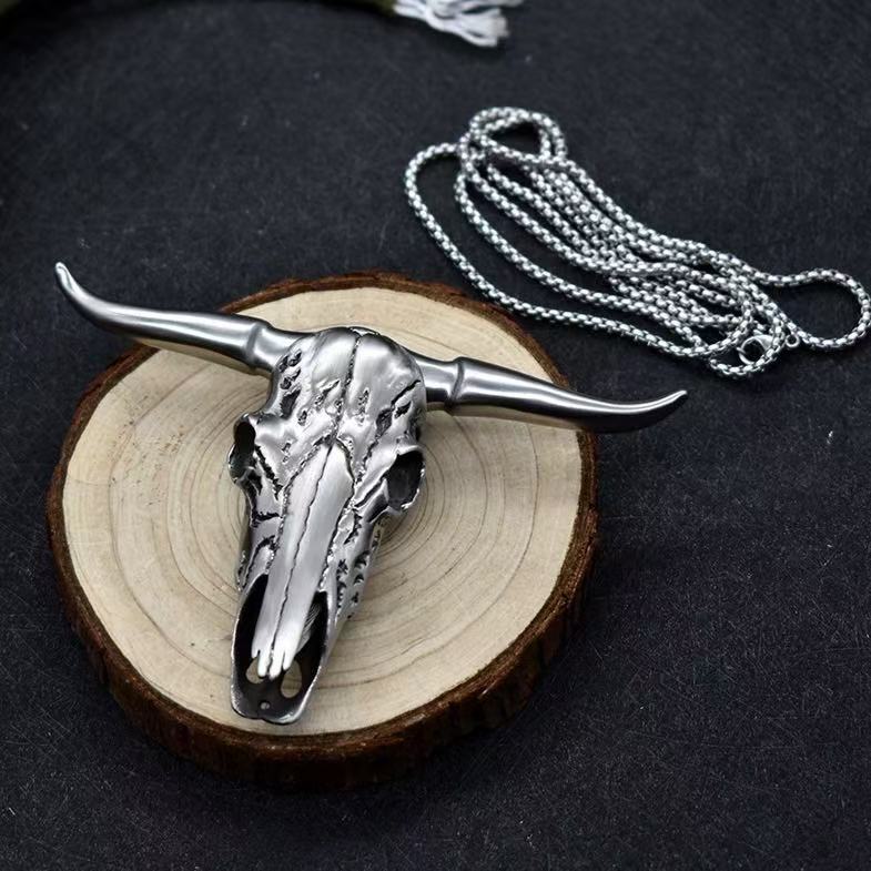 Fashion Stainless Steel Bull Head Necklace