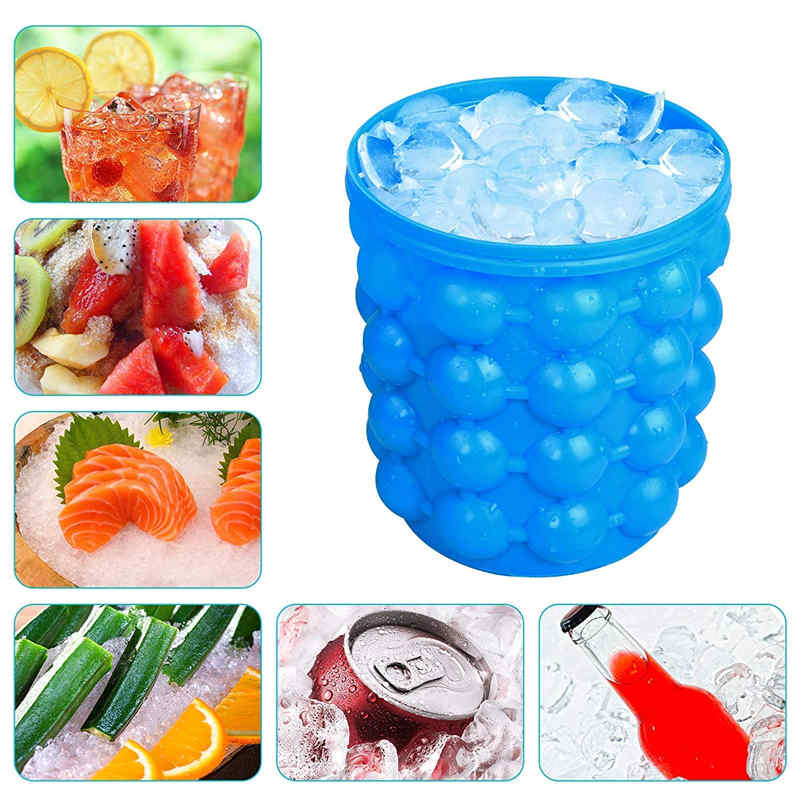 2 in 1 Silicone Ice Bucket Ice Cube Maker
