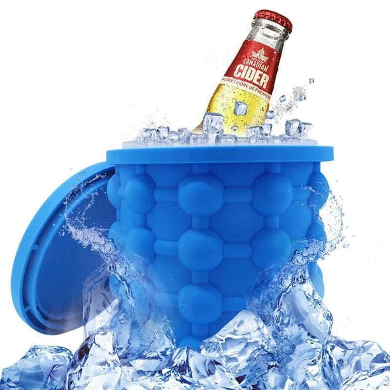 2 in 1 Silicone Ice Bucket Ice Cube Maker