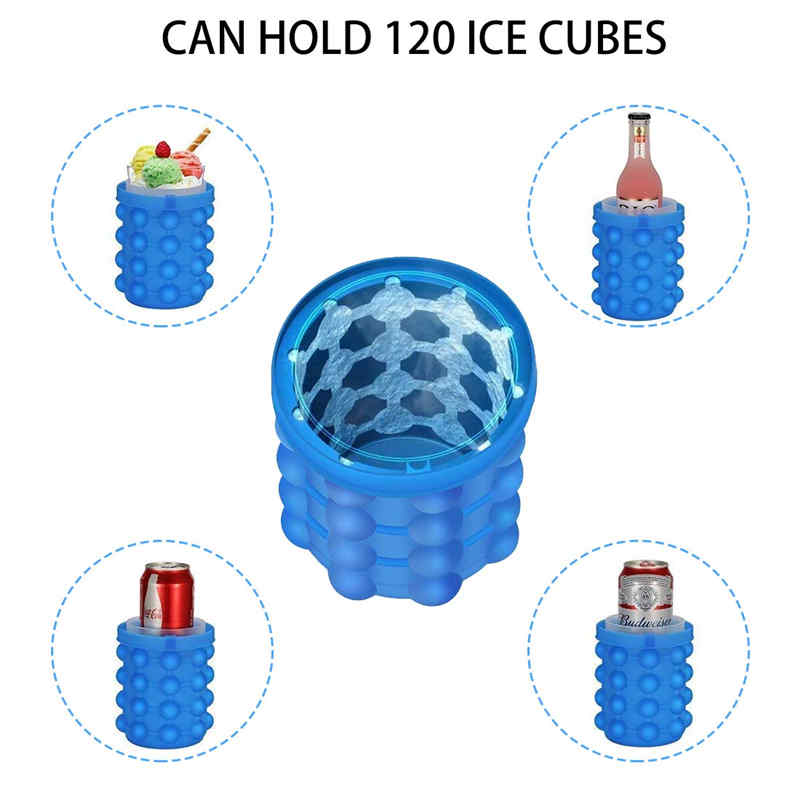 2 in 1 Silicone Ice Bucket Ice Cube Maker