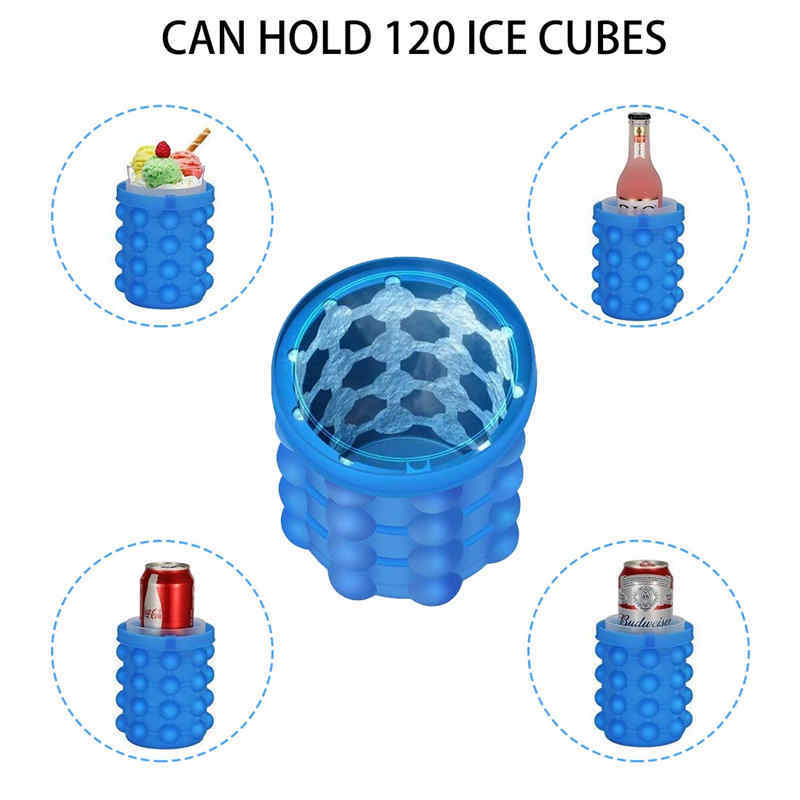 2 in 1 Silicone Ice Bucket Ice Cube Maker