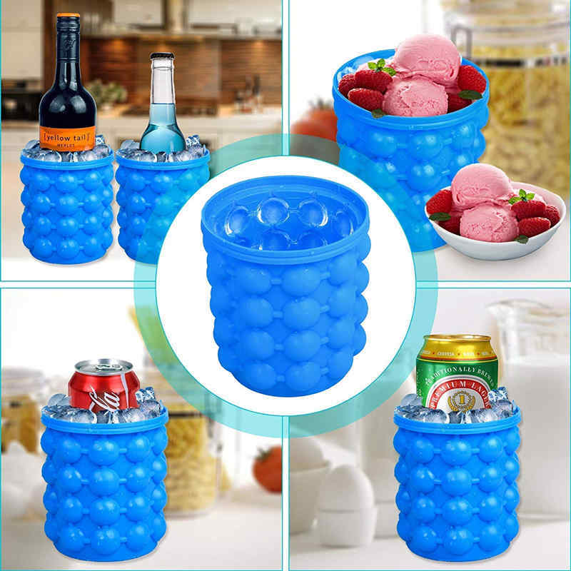2 in 1 Silicone Ice Bucket Ice Cube Maker