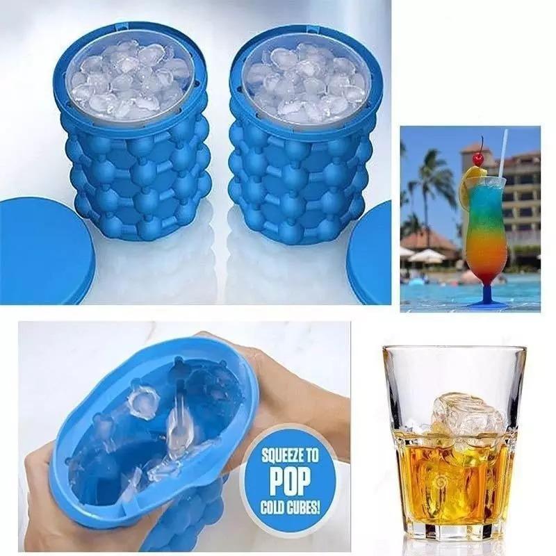 2 in 1 Silicone Ice Bucket Ice Cube Maker