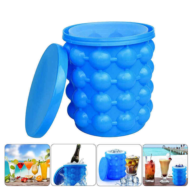2 in 1 Silicone Ice Bucket Ice Cube Maker