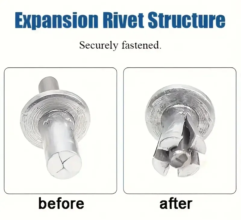 100pcs aluminum push in rivets corrosion resistant hammer in expansion fasteners round head metal flat fixing screws 0
