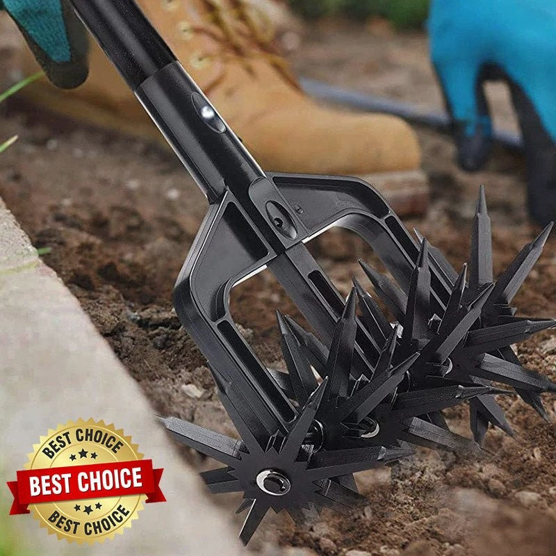 Premium Rotary Hand Cultivator Tool Manual Lawn Scarifier For Garden - Avionnti