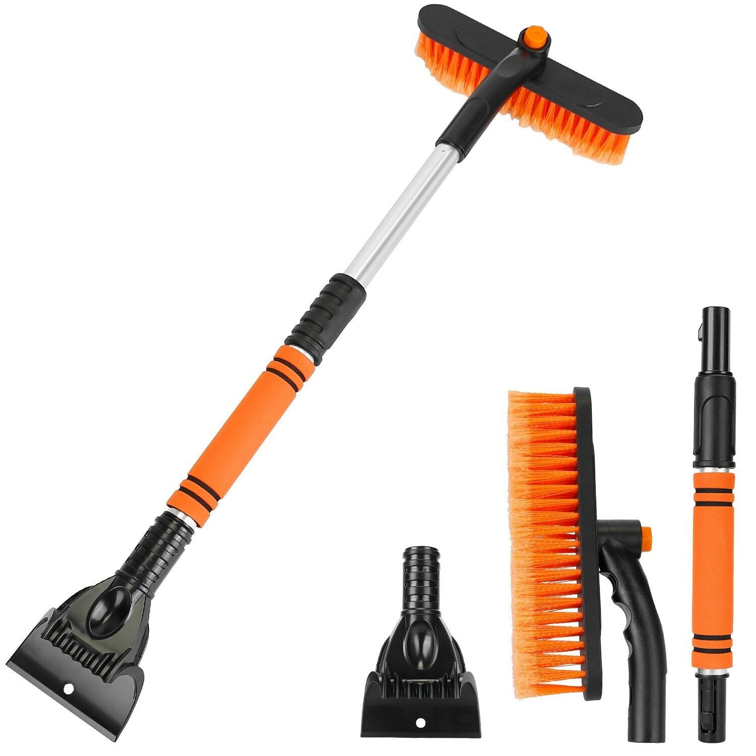 Extendable Ice Scraper and Snow Brush for Car Windshield