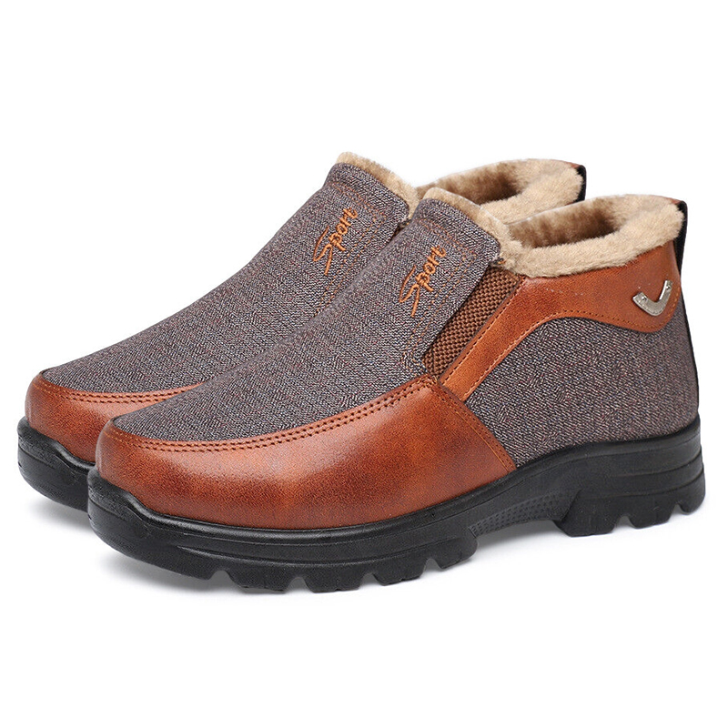 Men's Winter Fleece Waterproof Warm Non-Slip Comfortable Shoes Snow Ankle Boots