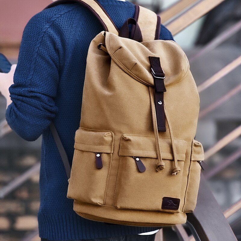 Vintage Canvas Backpack for Men Multifunction School Bag Unisex Retro Laptop Backpack USB Charging Large CapacityTravel Rucksack