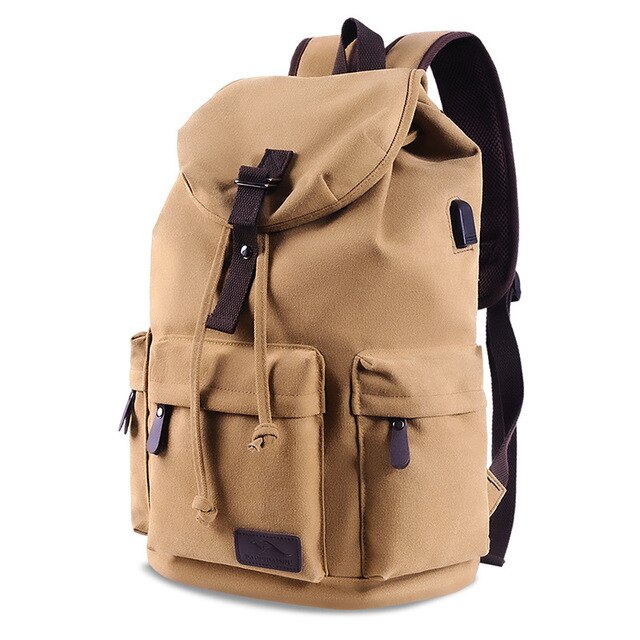Vintage Canvas Backpack for Men Multifunction School Bag Unisex Retro Laptop Backpack USB Charging Large CapacityTravel Rucksack