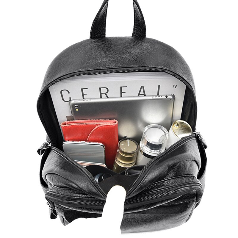 Female Leather Backpacks High Quality Ladies Bagpacks Luxury Designer Large Capacity Casual Daypack Girl Mochilas Sac A Dos