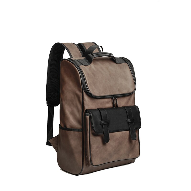 Retro Leather Backpack Men Fashion Men's Backpacks Waterproof Travel Backpack High Capacity 15.5 Inch Laptop Bags Schoolbag