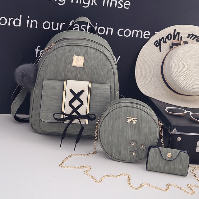 Women Bags 3PCS New Schoolbag Luxury Shoulder Bag Set Waterproof Bagpack Primary Crossbody Bags for Teenage Girls Fashion Bag