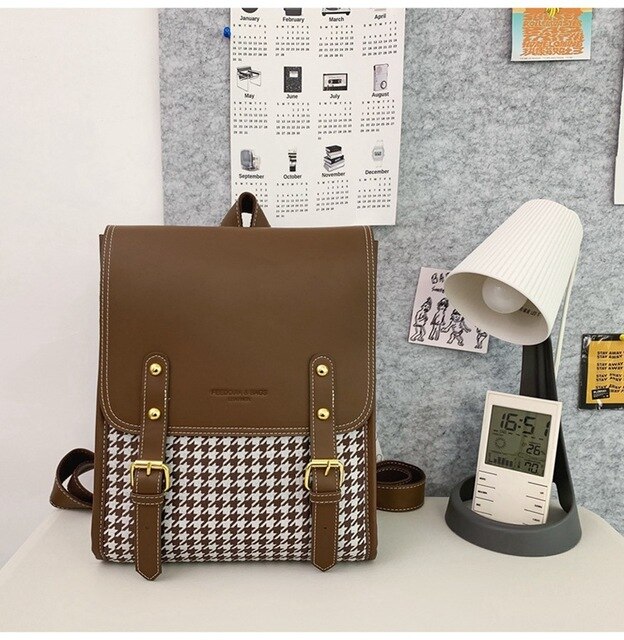 Classic 3 Layers Backpacks for Women Leather School Backpack for Teenagers Girls Man Luxury Designer Lattice School Computer Bag