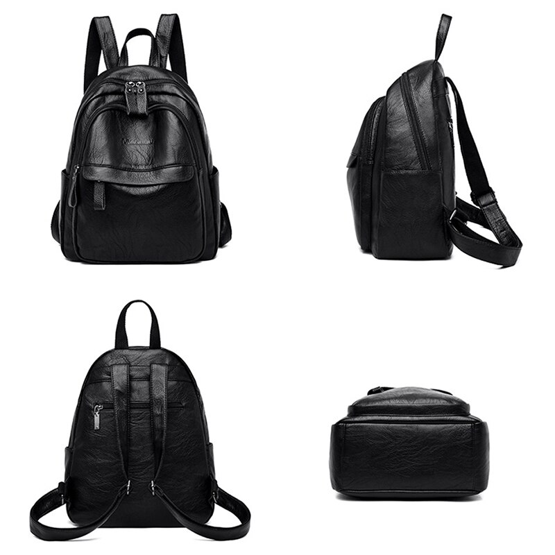 Female Leather Backpacks High Quality Ladies Bagpacks Luxury Designer Large Capacity Casual Daypack Girl Mochilas Sac A Dos