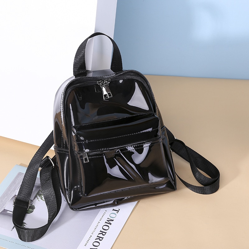 Women Clear Backpack Transparent Waterproof PVC Bag Female Fashion College Students Transparent Sequin Backpacks Femmel Handbag