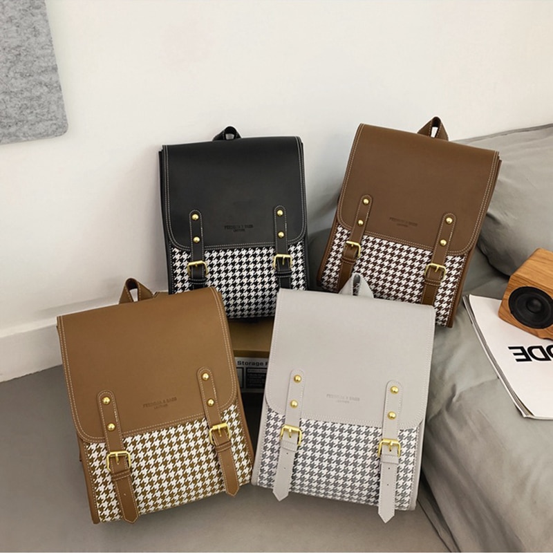 Classic 3 Layers Backpacks for Women Leather School Backpack for Teenagers Girls Man Luxury Designer Lattice School Computer Bag