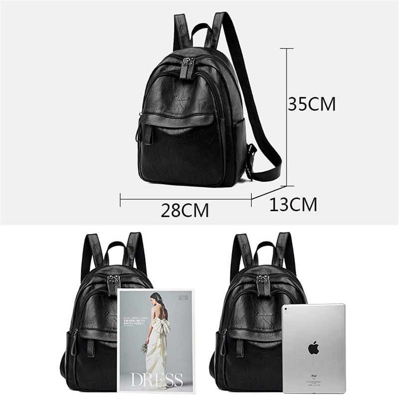 Female Leather Backpacks High Quality Ladies Bagpacks Luxury Designer Large Capacity Casual Daypack Girl Mochilas Sac A Dos