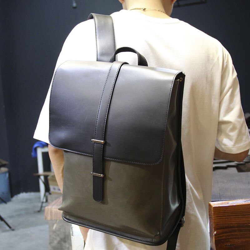Men's Leather Backpack Business Officel Backpack Men Student Schoolbag Large-capacity Fashion Travel Computer Laptop Backpacks