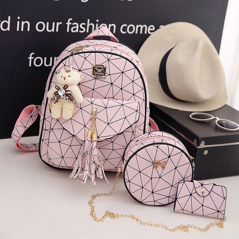 Women Bags 3PCS New Schoolbag Luxury Shoulder Bag Set Waterproof Bagpack Primary Crossbody Bags for Teenage Girls Fashion Bag