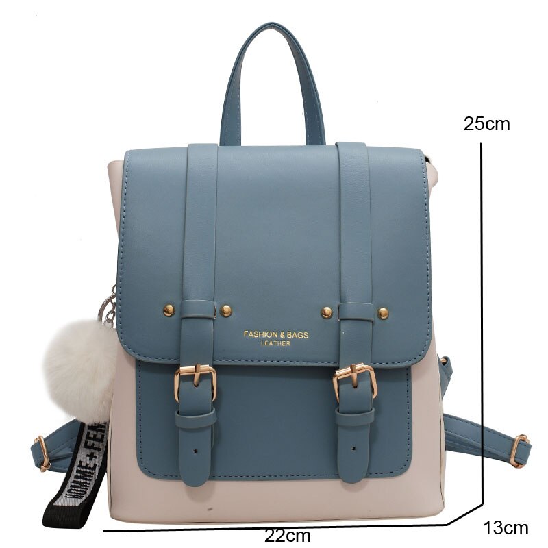 Retro Women Backpack High Quality Leather Small Book School Bags for Teenage Girls Sac A Dos Travel Rucksack Back Pack Designer