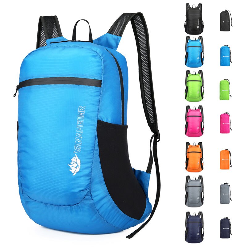 Light weight Backpack Folding Waterproof Women Outdoor Sports Backpack Unisex Hiking Fitness Camping Climbing Leisure Travel Bag