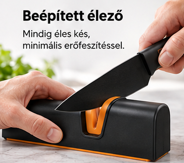 👩‍🍳 FISKARS® Limitált kiadás: EDGE 5 részes konyhai késkészlet – éles kések + tartó + késélező